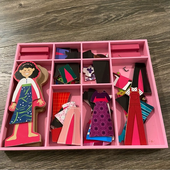 Melissa and Doug Abby & Emma Magnetic Dress-Up Wooden Playset - Picture 2 of 9